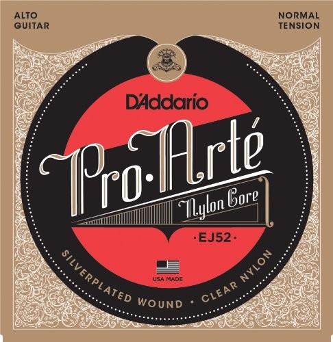 D'Addario EJ52 komplet strun do Alto-gitara, Pro Arte Alto Guitar Silver/Clear Audio/Normal EJ52