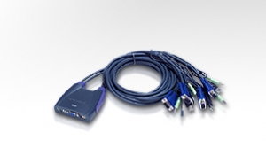 Aten KVM 4/1 CS-64US USB (Audio, zitegrowane kable)