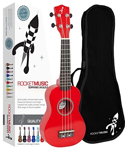 Rocket us10r-BK-sopranowy Ukulele, czerwony US10R-RD