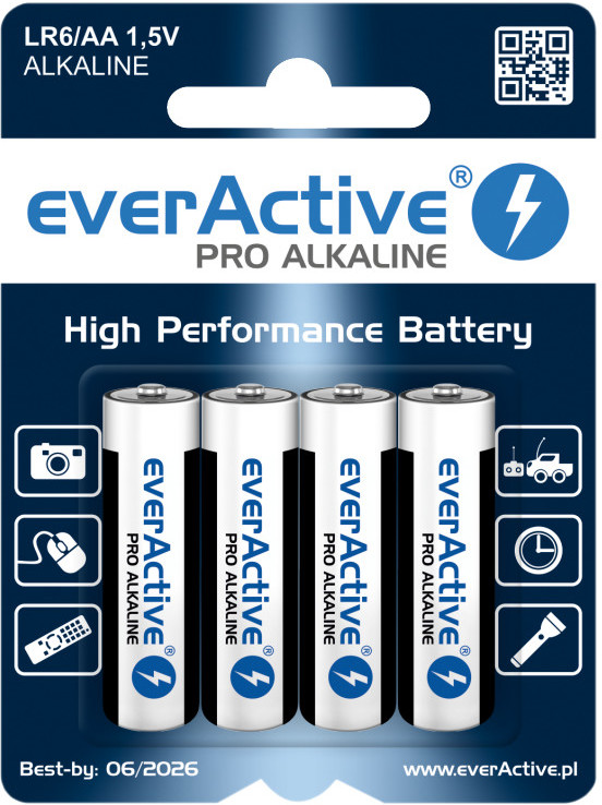 EverActive 4 x baterie alkaliczne Pro LR6 / AA (blister)