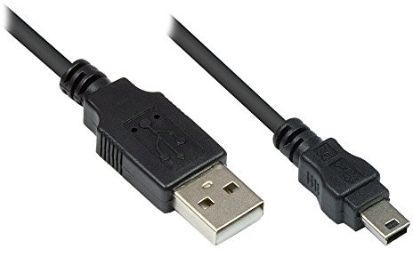 Good Connections kabel USB 2.0, wtyczka A do wtyczki mini B, 5-biegunowy, kolor czarny, czarny 30 cm 4014619491261