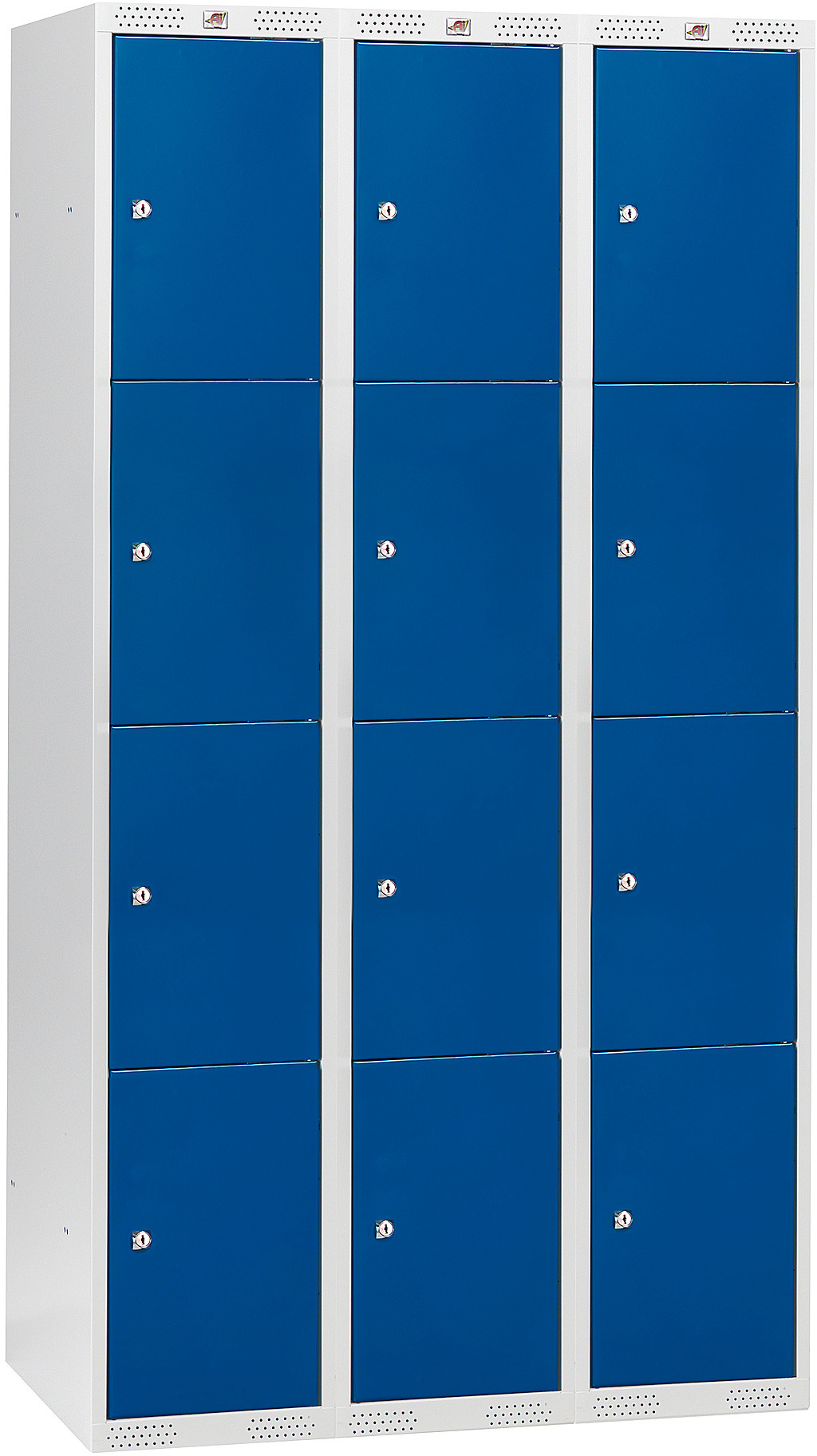 AJ Szafki osobiste 3 moduły po 4 skrytki w pionie 1740x900x550 mm niebieski 324052