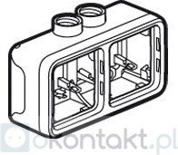 Legrand 069678 PLEXO Puszka natykowa Puszka podwójna pozioma SZARA z przepustem kablowy