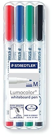 Staedtler Lumocolor 301WP4 zestaw 4 flamastrów do białych tablic 301 WP4