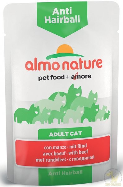 Almo Nature Anti-Hairball z wołowiną 70g 5292