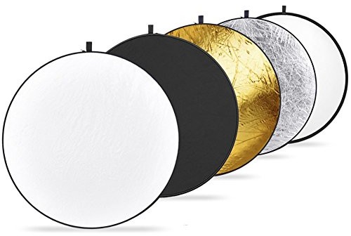 Neewer 10000076 zestaw 5-in-1 składane elementy odblaskowe 110 cm (43 cali) do studio/Photo dyfuzor złoty/srebrny/biały/czarny/przezroczysty 10000076