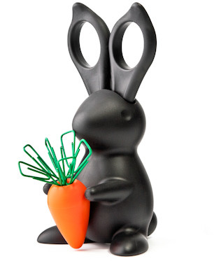 Qualy Desk Bunny przybornik na biurko, kolor czarny QL10115-BK