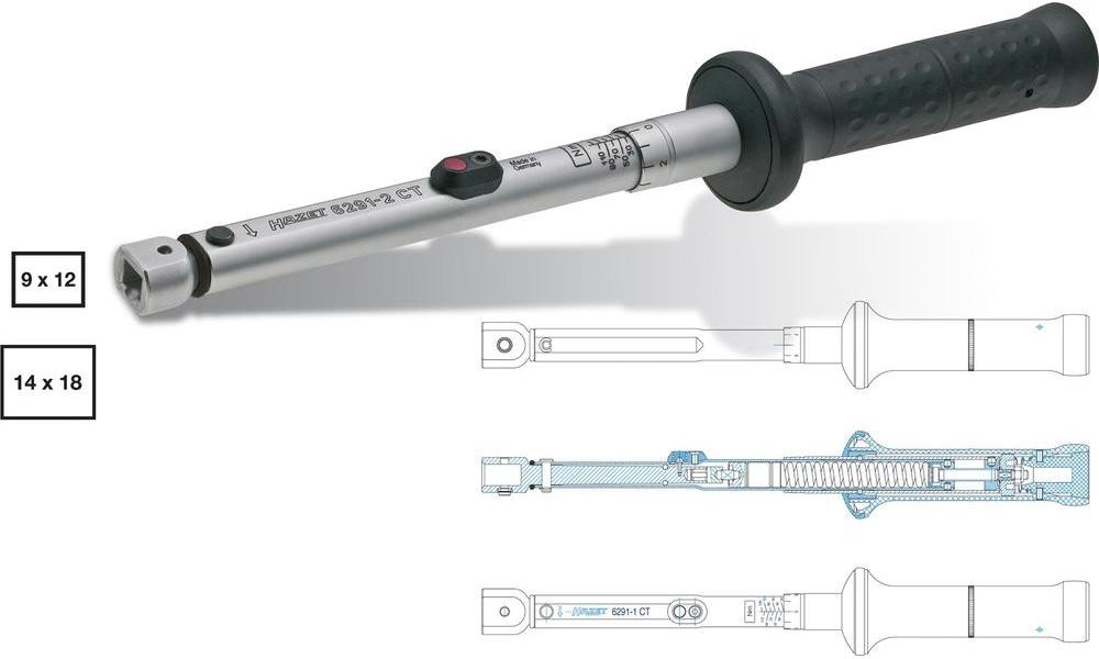 Hazet Klucz dynamometryczny do nasadek 6290-1CT Moment obrotowy 5 60 Nm