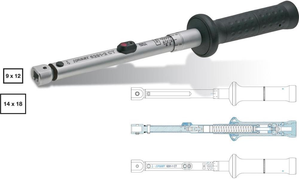Hazet Klucz dynamometryczny do nasadek 6291-1CT Moment obrotowy 20 120 Nm