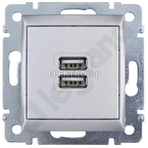 Legrand VALENA - ŁADOWARKA SMARTFON 2XUSB 1500MA ALUMINIUM, 770270,