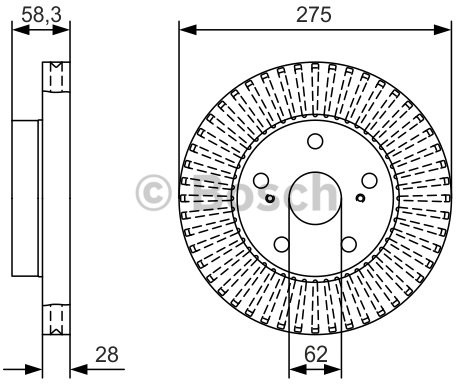 BOSCH Tarcza hamulcowa przednia, 0 986 479 A97  0986479A97