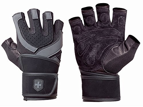 Harbinger Training Grip Wrist Wrap Rękawice Do Ćwiczeń, Czarny, S (125010_Black_S)