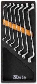 BETA Kpl. klucze płaski osadzone 7szt. 2450/M40