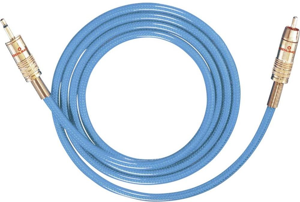 Oehlbach Kabel audio Cinch Jack 9055 [1x Złącze męskie cinch 1x Złącze męskie jack 3 5 mm] 1.50 m niebieski