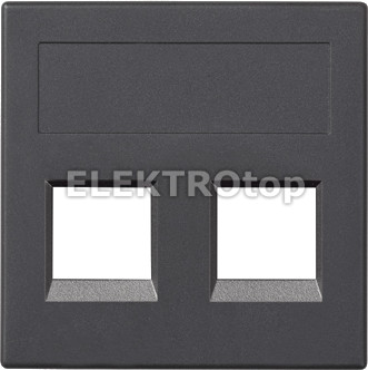 Kontakt Simon 50000189-038 Płytka S500, 2x RJ bez osłon uniwersalna; szary grafi