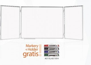 2x3 Tablica rozkładana biała suchościeralna lakierowana 170x100cm