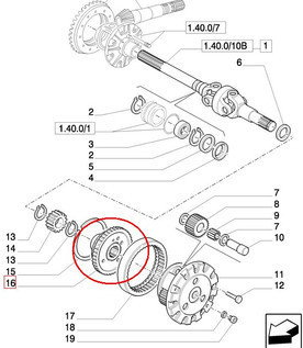 CNH KOŁO ZĘBATE ZWOLNICY DUŻE NEW HOLLAND 5141691