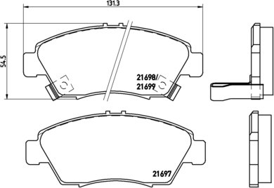 BREMBO Zestaw klocków hamulcowych, hamulce tarczowe P 28 024