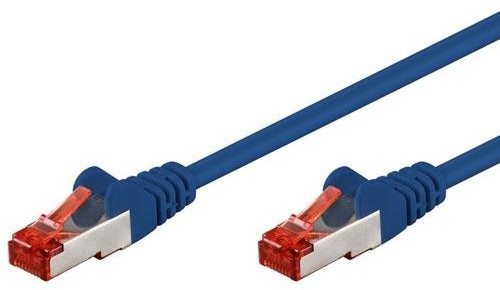 Wentronic 95502 kabel sieciowy Cat6 S/FTP (2 X wtyk RJ45, PIMF podwójnie ekranowany) Niebieski 4040849955020