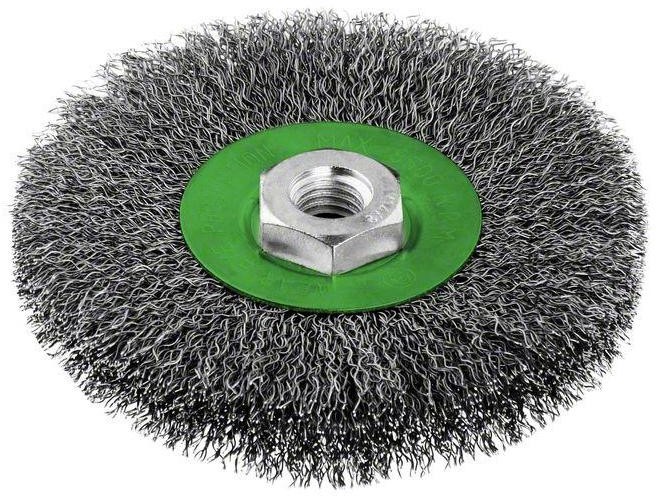 Bosch Szczotka tarczowa nierdzewna 115 mm 0 3 mm 8500 obr./min 14 115 mm Drut ze stali nierdzewnej 2608622107 1 szt