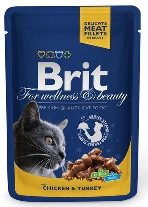 Brit Premium Cat Dorosłe Kurczak + Indyk Saszetka 100g 11393