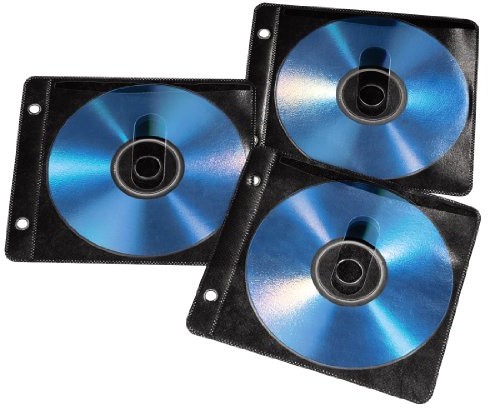 Hama CD-ROM/DVD-ROM Ring okładki książek każdy na dwóch płyt CD 50er Pack, czarny 00084102