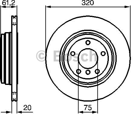 BOSCH Tarcza hamulcowa tylna, 0 986 479 056  0986479056
