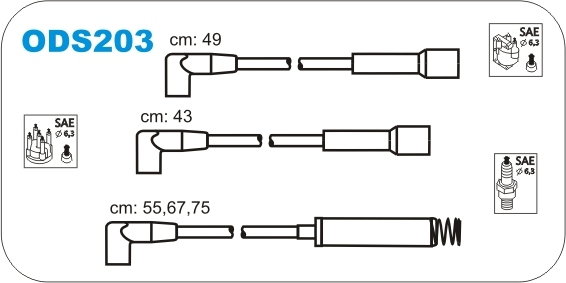 JANMOR Zestaw przewodów zapłonowych ODS203