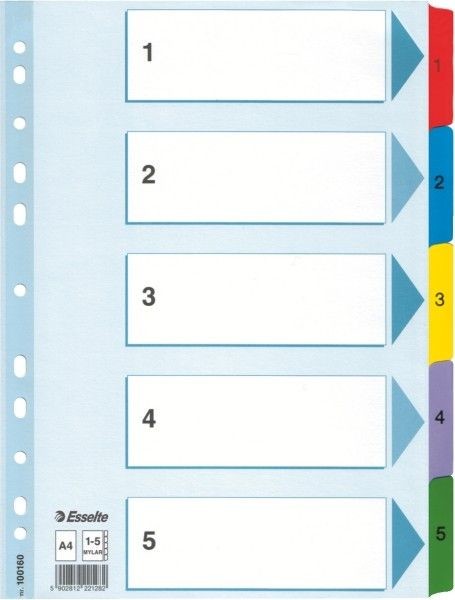 Esselte Przekładka 1-5 MYLAR A4 numeryczne - N0365 NB-5525