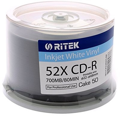 Ritek Inkjet Transferpapier White Vinyl Effekt CD-R (901CK5VINYLIW)