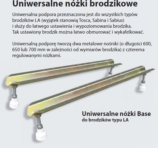 Ravak nogi BASE uniwersalny stelaż 750 do brodzików 100 LA B2F0000003
