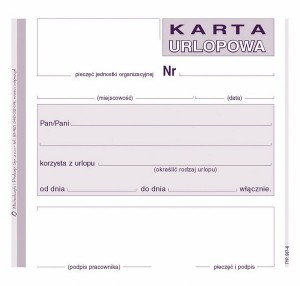 Druk Karta Urlopowa 2/3 A6 MICHALCZYK I PROKOP 507-6 MP105