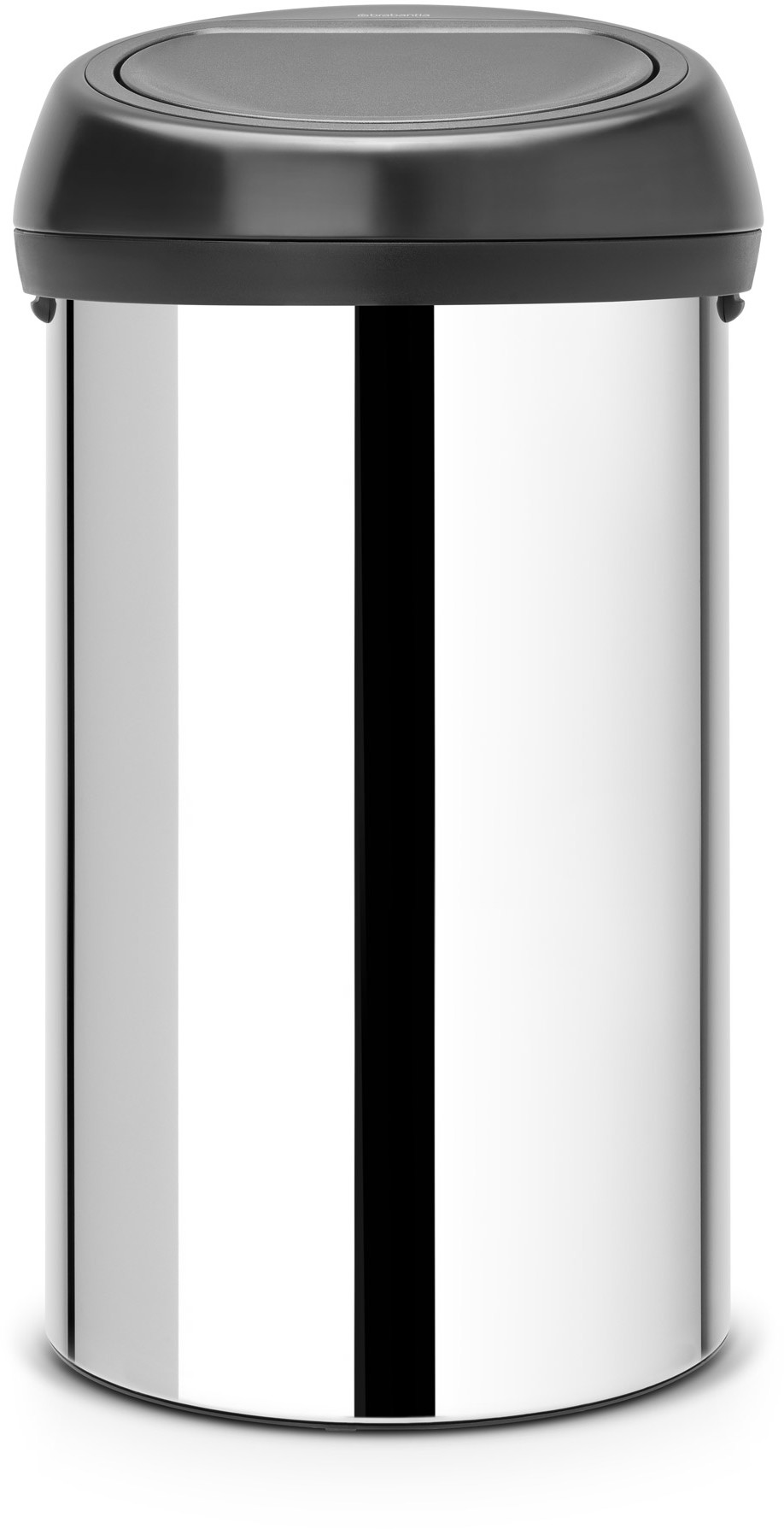 Brabantia Kosz na śmieci Touch Bin 60L Stal polerowana pokrywa czarna 402586