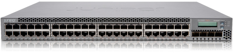 Juniper EX3300, 48-Port 10/100/1000BaseT (48-Ports PoE+) with 4 SFP+ 1/10G EX3300-48P