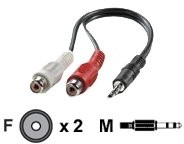 Rotronic ROLINE 3,5 MM (ST)/kabel cinch, czarny 11.09.4340