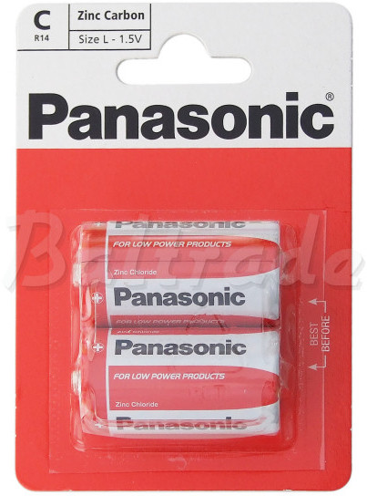 Philips 2 x bateria cynkowo-węglowa Panasonic R14 C blister