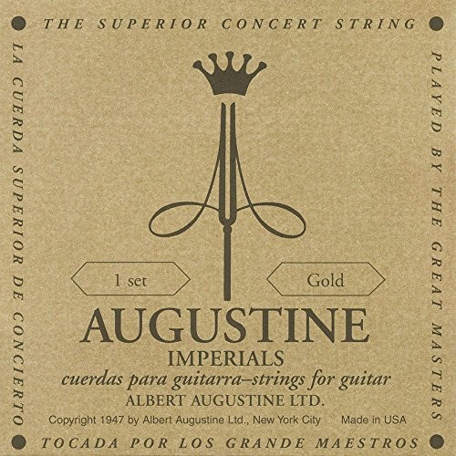 Augustine Klassik imperials gitara struny Label komplet strun złota High Tension/Bass Light Tension Imperial Gold Set