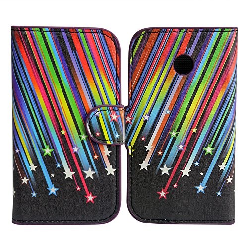 Motorola Moto E ze sztucznej skóry gwiazdy stars wzornictwo ochronne etui etui na telefon komórkowy futerał Flip Cover thematys