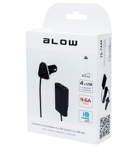 Blow Ładowarka adowarka samochodowa z gniazdem USB x 4 9,6A 75-744 75-744 (75-744#)