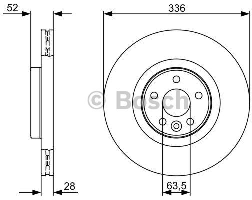 BOSCH Tarcza hamulcowa przednia, 0 986 479 395  0986479395