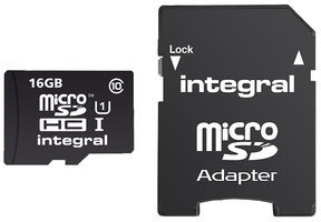 Integral MicroSDHC Class 10 Ultima Pro 16GB + adapter (INMSDH16G10-90U1)