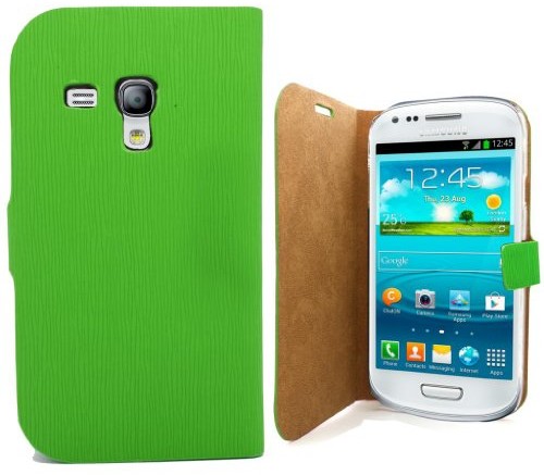 Samsung Accessory Master styl książkowy skórzany futerał Shell do Galaxy S3 Mini i8190 Zielony