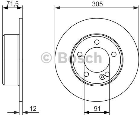 BOSCH Tarcza hamulcowa tylna, 0 986 479 714  0986479714