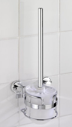 Wenko Pojemnik na szczotkę SION + szczotka WC, Power-Loc - stal chromowana 17835
