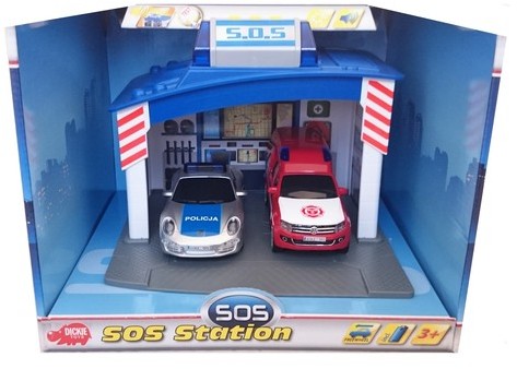 Dickie Toys Baza SOS Rescue z dwoma autami