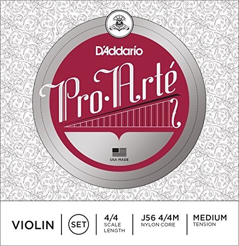 D'Addario j5601  4/4 m na skrzypce Arte pojedyncze włókna węglowego 'E' stali ocynkowanej strun J56 4/4M
