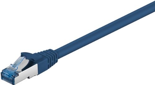 Wentronic kabel sieciowy 93656 Cat6 a S/FTP (2 X wtyk RJ45, PIMF podwójnie ekranowany) Niebieski 4040849936562
