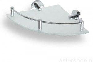 Bemeta Półka szklana narożna z relingiem 25x25cm OMEGA 104202162