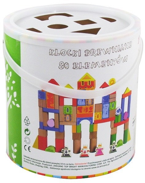 Brimarex DREWNO Drewniane KLOCKI 80 el. 1565532