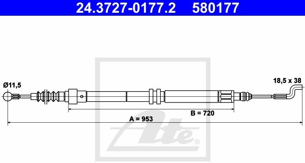 ATE LINKA HAM 24.3727-0177.2 FORD GALAXY 1.9TDI 90KM 95-06, 1.9TDI 110KM 97-00, 2.0I 116KM 95-06/ VW SHARAN 1.8T 20V 150KM 97-10 24.3727-0177.2